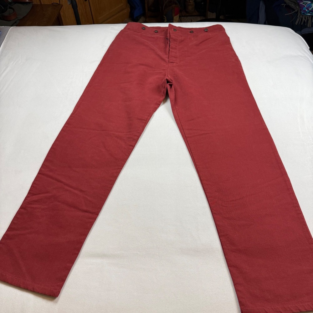 Wah Maker Frontier Clothing Men 44 Rust Red Corduroy Cinch Back Western Pants